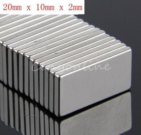 5 x Stronger Block Cuboid Magnets 20 x 10 x 2mm Rare Earth Neodymium Magnetism