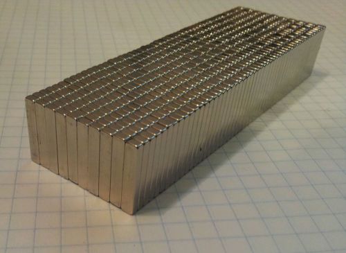 200 NEODYMIUM magnets. 3/4&#034; x 3/16&#034; x 1/8&#034; super strong rare earth magnets. N52