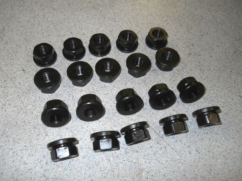 20 new nascar 3/8&#034;-24 fine thread grade 8 hardened thick flange nuts for sale