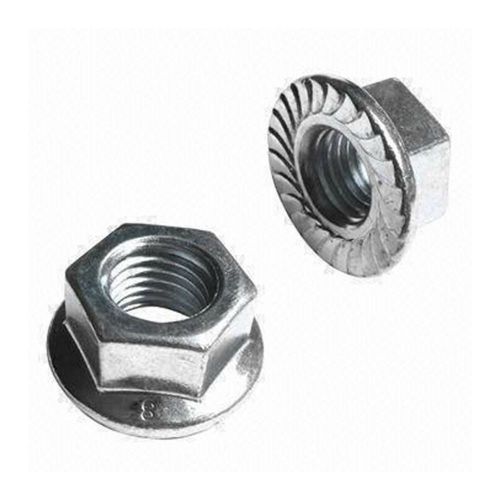 (100) 1/2&#034;-13 hex flange nuts serrated - zinc for sale