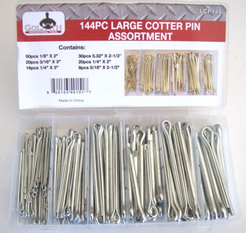 144pc GOLIATH INDUSTRIAL LONG COTTER PIN ASSORTMENT SET EXTRA LARGE CLIP KEY