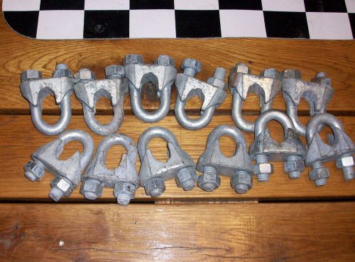 5/8 wire rope u clamp,lot 12 pieces,galvanized steel cable binding u bolts for sale