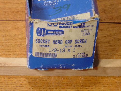 SOCKET HEAD CAP SCREWS  1/2 &#034; X 13 x 1 &#034;  BOX OF 39  1 &#034; ALLEN