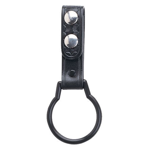 Aker A540-BW Black Basketweave Leather Double Snap Flashlight Ring Strap