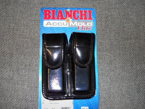 New Bianchi Police Double Mag Pouch - Clarino finish