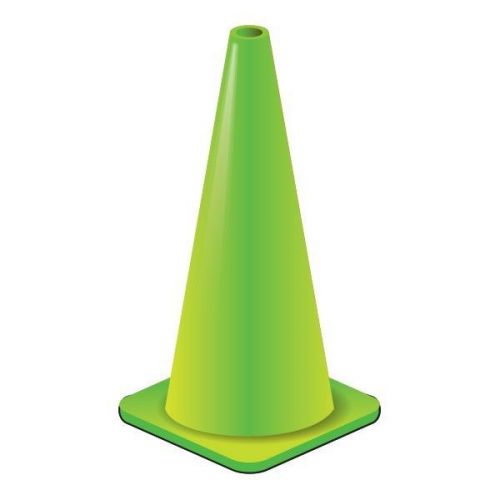 1850-Lime 18&#034; Lime Green Safety Traffic Cones, 10 Cones Per Pkg, Wide Body