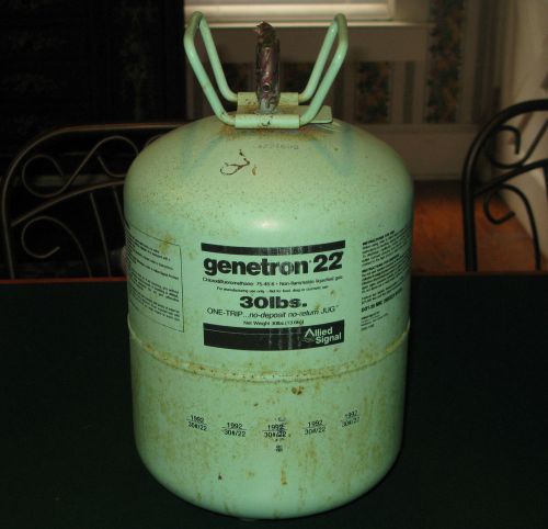 R-22 freon refrigerant. 30lb. genetron 22 jug. never used.  valve still sealed for sale