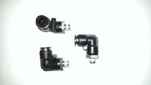 3 pcs push to connect tube swivel elbow 90° fitting, 3/8 tube 1/8 npt male for sale