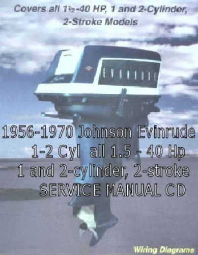 Johnson evinrude 1.5hp to 40hp service manual 1956 to 1970 outboard motor boat for sale