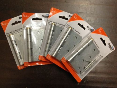 National hardware 4&#034; removable pin broad hinge galvanized v504 4-pack n235-457 for sale