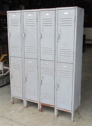 8 door lyon old metal gym locker room school business industrial age cabinet a for sale