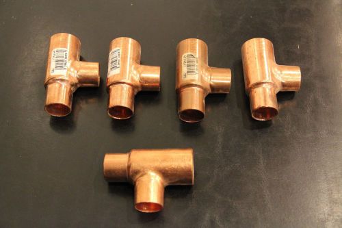 Nibco 1&#034; x 3/4&#034; x 3/4&#034; copper tee - pipe fitting - lot of 5 - new for sale