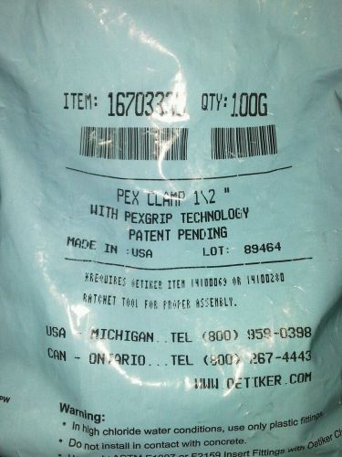 Oetiker  New 1/2&#034; PEXGrip Clamps, Conforms to ASTM F877/F2098 (Pack of 100