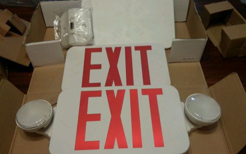 Emergency exit sign light combo red letter battery backup double faced for sale
