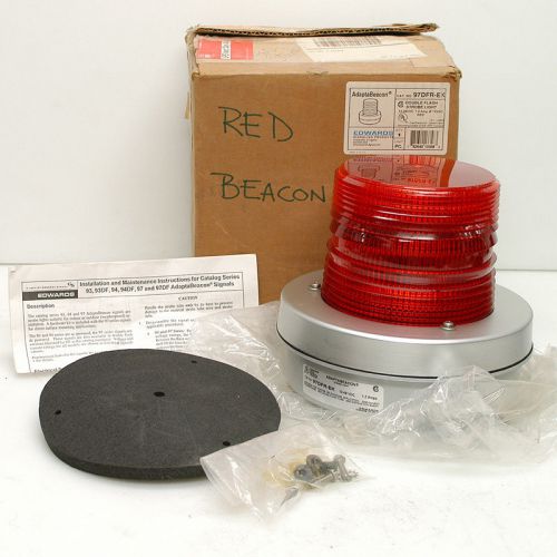 New edwards adaptabeacon red 12-48vdc 97dfr-ek double flash strobe light for sale