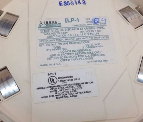 2 Siemens ILP-1 Intelligent Photoelectric Smoke Detector for IXL MXL XL3 etc
