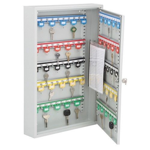 100 Hook Key Box Wall Mountable Security Lockbox Multicolored Tags Shop Worksite