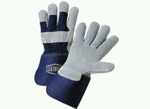 IRONCAT IC65/L Leather Palm Gloves, Cowhide, Blue/Gray, L