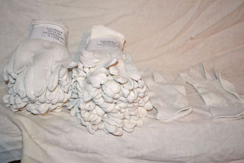 24 PAIRS WHITE COTTON KNIT WORK GLOVES, Med/Lg,Good Quality