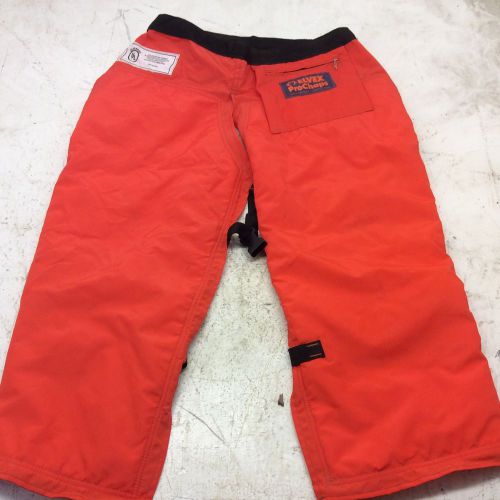 (1) GOOD USED Elvex Safety ProChaps Chainsaw Chaps : 33“ length, orange
