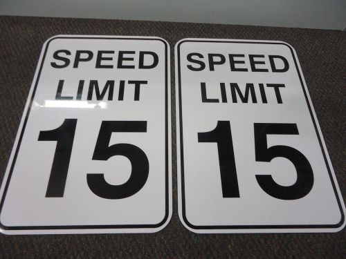 LOT OF 2  &#034;SPEED LIMIT 15&#034; BIG METAL Hanging Signs (18&#034; by 12&#034;)