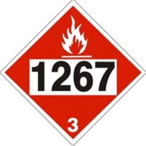 New~ lot/qty (25) labelmaster  dot placards 1267 petroleum crude oil~rigid vinyl for sale
