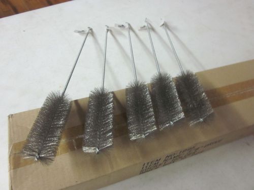 ~ 5 ~ 16&#034; steel wire round tube cleaning brushes 1-1/2&#034; brush 4 bottle gun pipe for sale