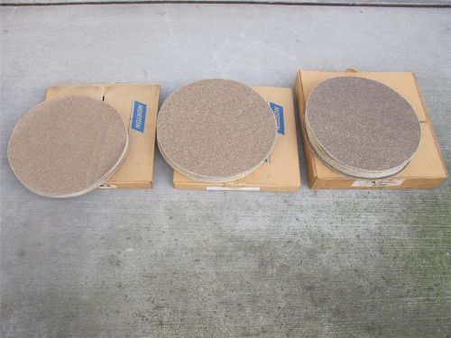126 norton aluminum oxide 16&#034; diameter abrasive sanding discs 36 / 40 / 50 grit for sale