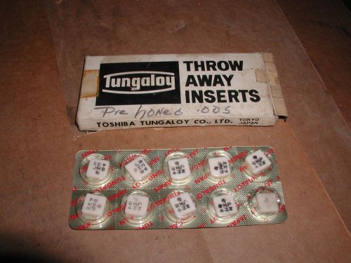 10 pc Pack Tungaloy SNP-43Z Indexable Ceramic Inserts Pre-Honed .005 Japan
