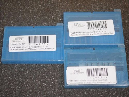 LPKF Laser 100979, 100981 &amp; 100982 Drill Bits .50 mm, .70 mm &amp; .80 mm