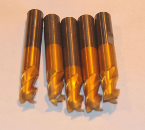3/8&#034; Coated 3 Flute High Helix Solid Carbide Endmill - 5ea.
