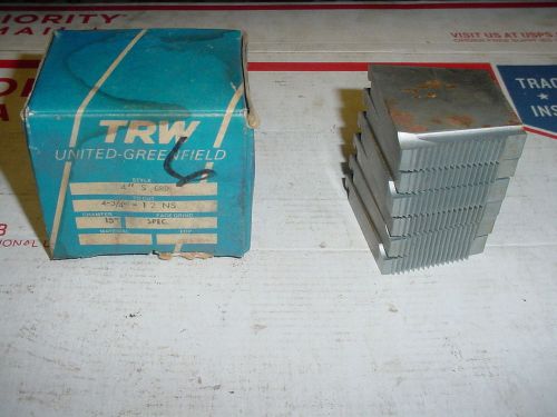 SET OF 6 NEW TRW THREAD CHASERS DIE 4-4-3/4 12 NS S GRD. NIB high speed steel