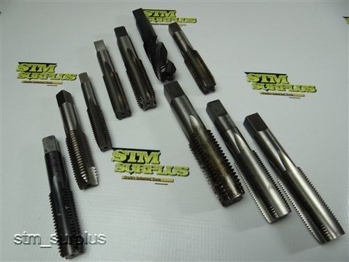 Nice lot of 10 hss hand taps 5/8&#034; -11nc to 1&#034; -8nc greenfield hanson-whitney for sale