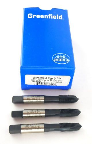 Greenfield 87329 type 8651 m10x1.25 3 flute hsse em-ni spiral point tap qty 3 g6 for sale