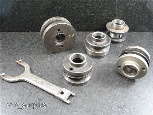 Lot of 5 standard taper grinding wheel hubs + spanner wrench for sale
