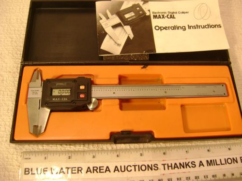 Fowler max cal electronic caliper, case, 6&#034;, in/mm, .0005&#034;, works / needs repair for sale