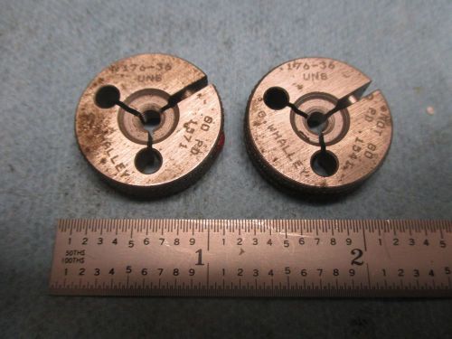 .176 - 36 UNS GO NO GO THREAD RING GAGE P.D.&#039;S = .1571 &amp; .1541 INSPECTION TOOLS
