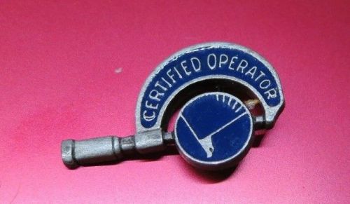 Vintage micrometer lapel pin - certified operator for sale