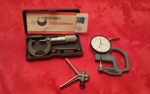 MITUTOYO TOOLS ,0-1&#034; MICROMETER, THICKNESS GAGE, CENTER HEAD MACHINIST TOOLS .