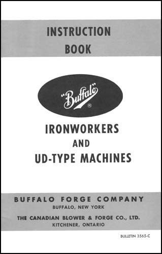 Buffalo ironworker and ud-type machines manual for sale