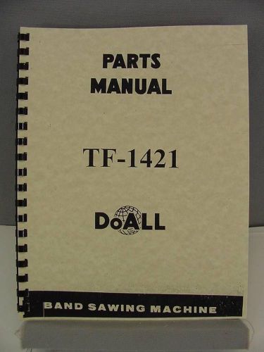 DoAll TF-1421 Band Cut-Off Machine Parts Manual