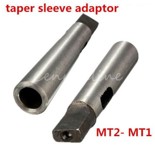 MT2 to MT1 Round Steel Taper Adapter Reducing Drill Sleeve Big End Dia 17.78mm