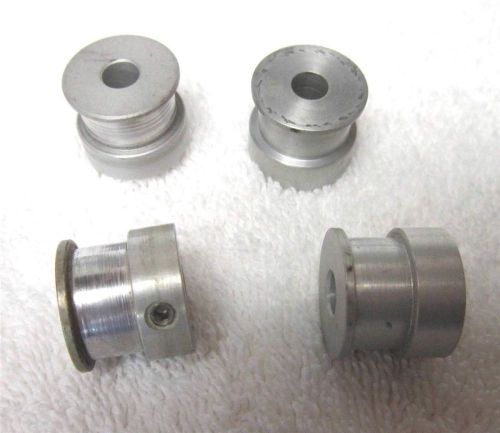 (4) 11/16&#034; ALUMINUM DRIVE FLAT BELT PULLEYS-5/16&#034; WIDE WITH A 1/4&#034; CENTER