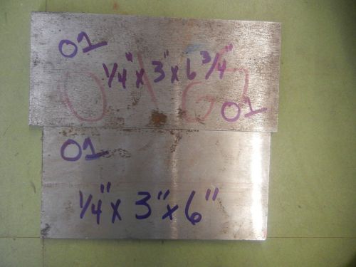 Lot of 2  hardening flat stock steel o1  1/4 x 3 x 6 3/4&#034;  1/4&#034; x 3&#034; x 6&#034; for sale