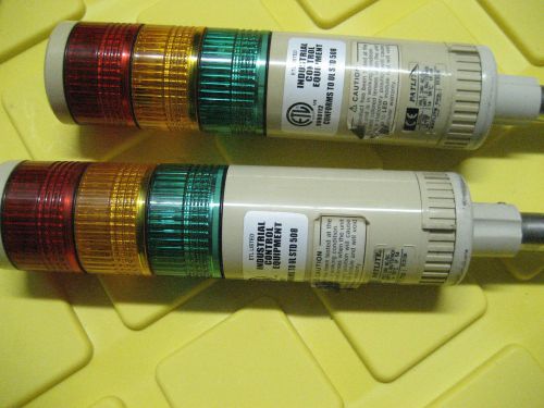 Patlite LE-FBP 24V AC/DC 3 Light Signal Tower, (Red-Yellow-Blue)  (Lot of 02)