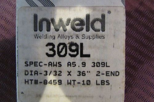 Welding rod inweld er-309l 3/32 x 36&#034;aws  a5.9 ss tig filler rod 1 lb for sale