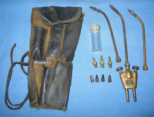 Vintage small prest-o-weld oxy acetylene cutting torch type w-103 &amp; extras for sale