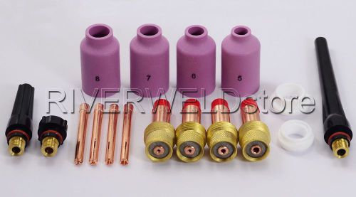 Gas Lens Accessory Kit Cup-Collet Body 0.040&#034;-1/8&#034; TIG Torch 17 18 26 Series