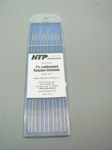 10 HTP 2% Lanthanated Tungsten TIG Electrodes 1/16 x 7 Blue