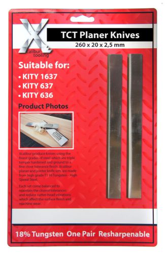 1 pair carbide planer blades/knives for kity 1637/637/636 planers: 260202.5mmtct for sale